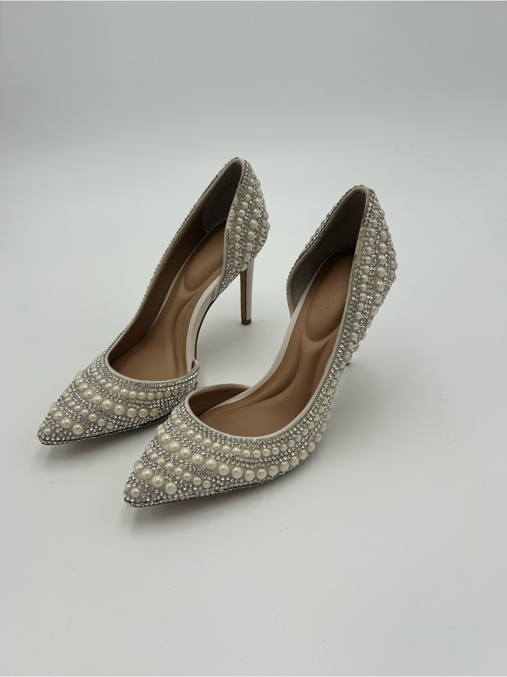 INC International Concepts Pearl & Crystal Pointed Toe Stiletto Pumps